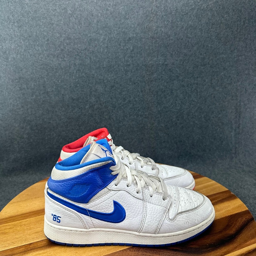 Nike Jordan 1 Mid SE GS 85 White Red Blue DH0200-100 Size 7Y/ Womens Size 8.5